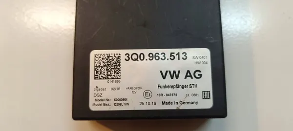Module de contrôle Webasto OEM 3Q0963513 pour Skoda Superb III image 4