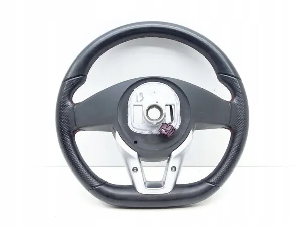 Volant Cuir Utilisé OEM A0004603303 Couture Rouge image 6