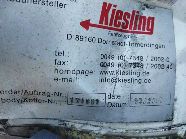 Carroçaria Refrigerada KIESLING 10m 2017 - OEM image 9