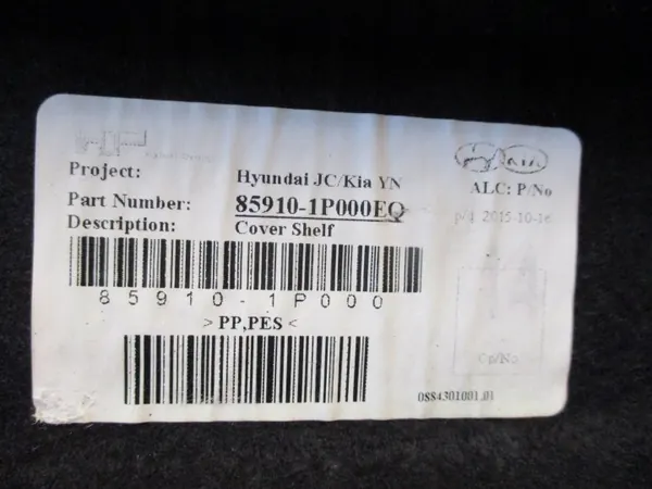 OEM 859101P000 Bakluckhylla för Kia Venga 09-19 image 5