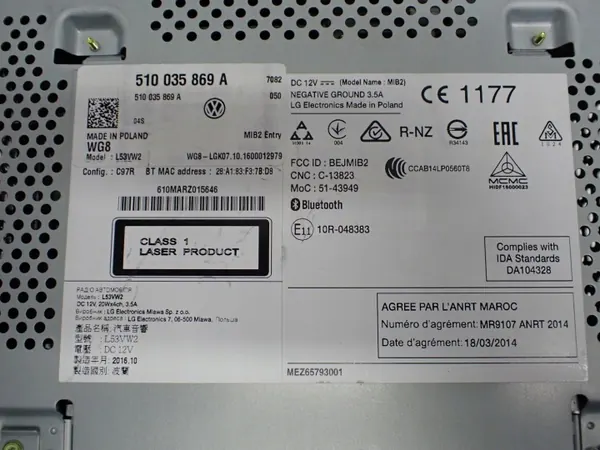 Radio CD MIB2 OEM 510035869A pour VW Golf VII image 8