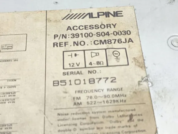 Honda HR-V CD/DVD-vaihtaja OEM 39100S040030 image 4