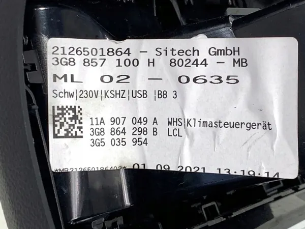 OEM 3G8857100H Takaosan tuuletusritilä VW Arteon image 6