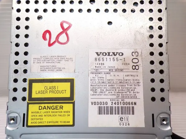 Käytetty Volvo CD-radio OEM 8651155 V70 II/S60 I image 4