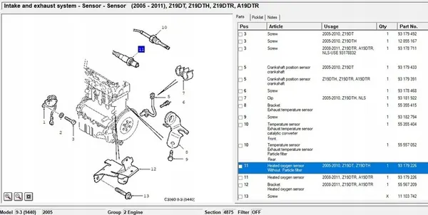 Sensor lambda Saab 9-3 Ver2 2007 OEM 281004026 image 3