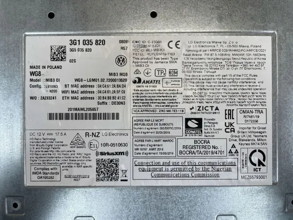 Lector Multimedia MIB3 usado OEM 3G1035820 para VW image 5