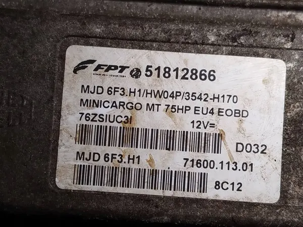 Unité de contrôle moteur Fiat Fiorino III Nemo Bipper 1.3 OEM 51812866 image 3