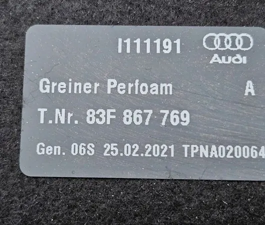 Kofferraumablage Audi Q3 Sportback OEM 83F867769 image 3