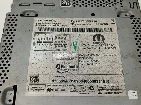Radio OEM 07356340010 voor Fiat Doblo II Lift image 4