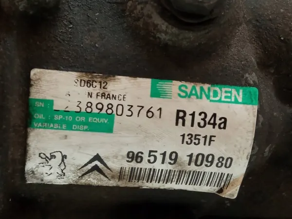 Compressor AC 9651910980 1.4 Peugeot 307 I (2001-2008) image 3