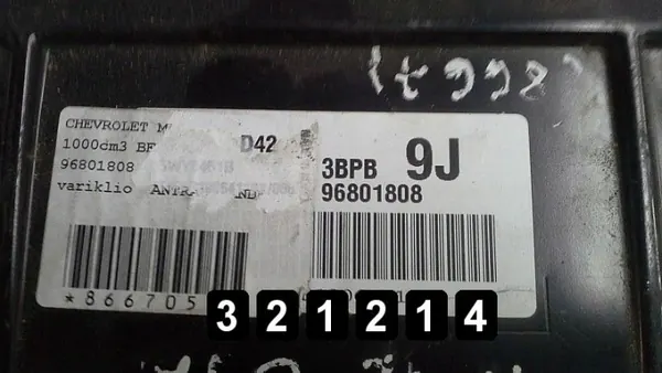 ECU Chevrolet Matiz AM-321214 1.0 Bensiini 2009 image 3
