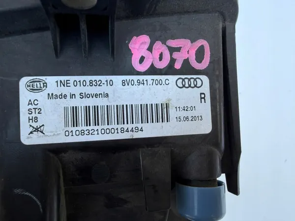 Audi Halogeen Koplamp Rechts Voor OEM 8V0941700C 8070 image 6