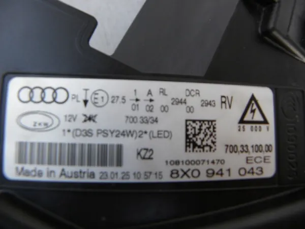 AUDI A1 Faros Xenón Lado Izquierdo 8X0941043 image 7