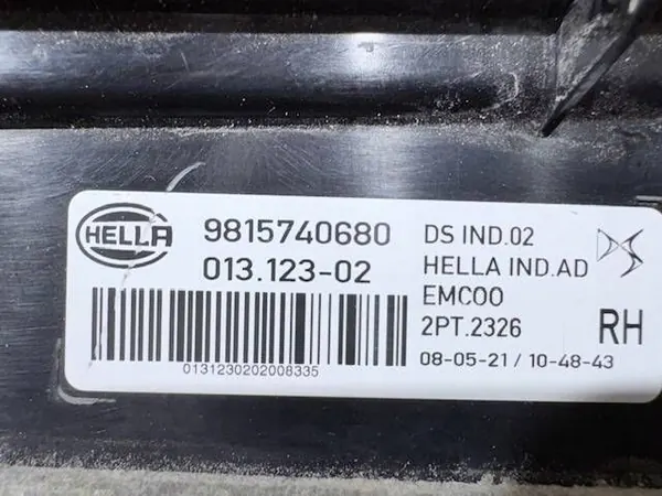 Citroen DS7 Halogen LED DRL Rechts Vorne OEM 9815740680 image 4