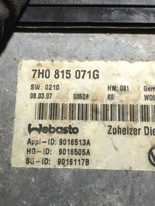 Webasto apulämmitys OEM 7H0815071G VW T5:lle image 4