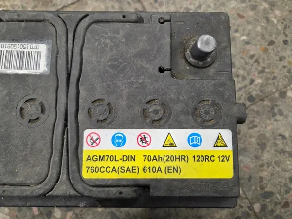 Rocket AGM70L-DIN 70Ah 12V 610A Batterie image 3