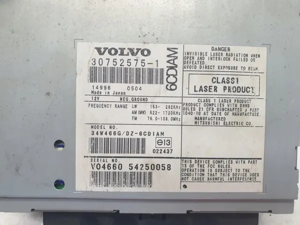 Lecteur CD Volvo OEM 30752575-1 Occasion image 4