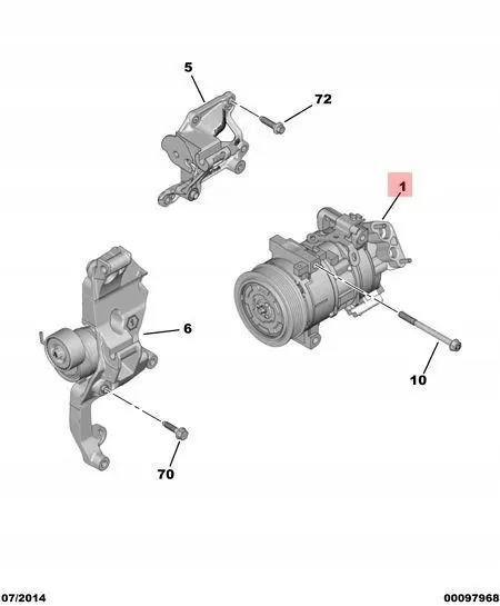 Compresor de aire acondicionado Peugeot 308 II T9 1.2 THP image 2