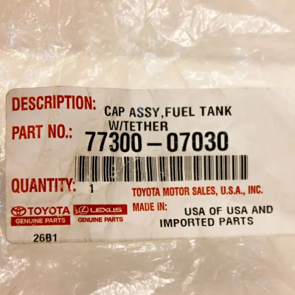 Toyota RAV 4 (XA50) 2018 Polttoainesäiliön korkki OEM image 5