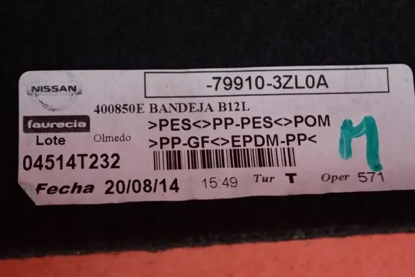 OEM 79910-3ZL0A kofferbakplank voor Nissan Pulsar C13 image 8