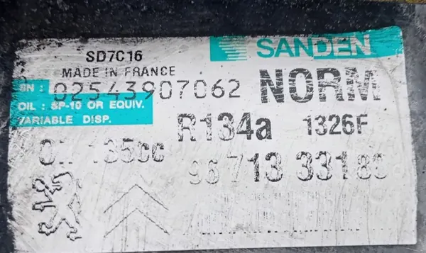 Compresseur de Climatisation Citroen C5 III X7 3.0 HDI 9671333180 image 2