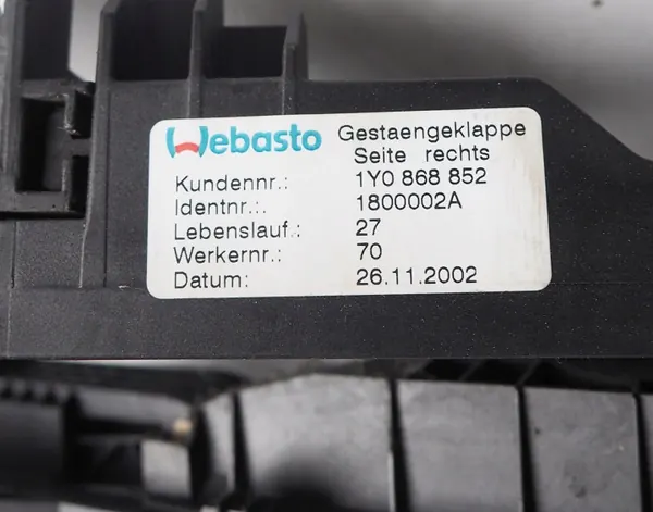 Webasto dakmechanisme rechts 1Y0868852 voor New Beetle Cabrio image 6