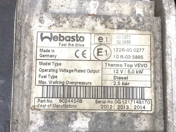 Webasto Thermo Top Vevo Volvo XC60 2.4 OEM LORK-327-10292 image 5