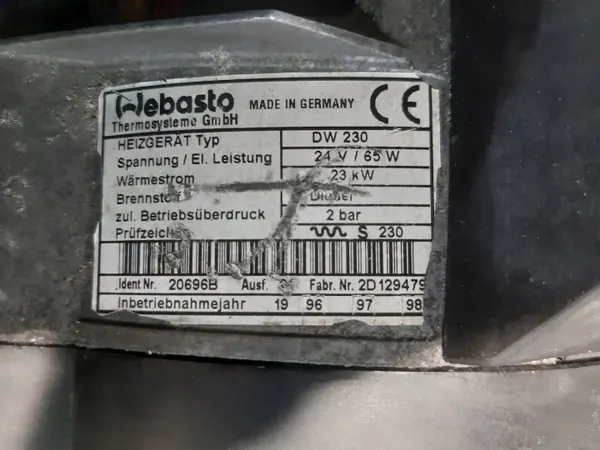 THERMO 230 DW230 Calefactor Webasto estacionario 24V/65W image 3