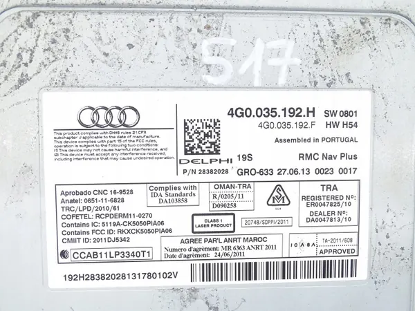 Leitor SD OEM 4G0035192H para Audi A6 C7 MMI image 5