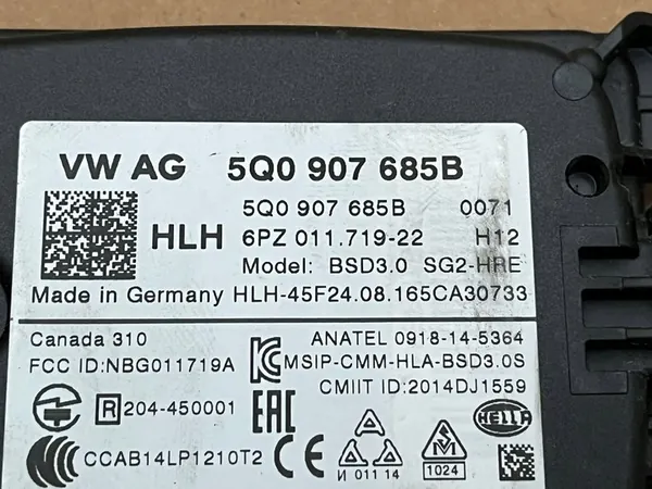 RADAR ASSISTENT FÖR FILBYTE VW GOLF VII 5Q0907685B image 3