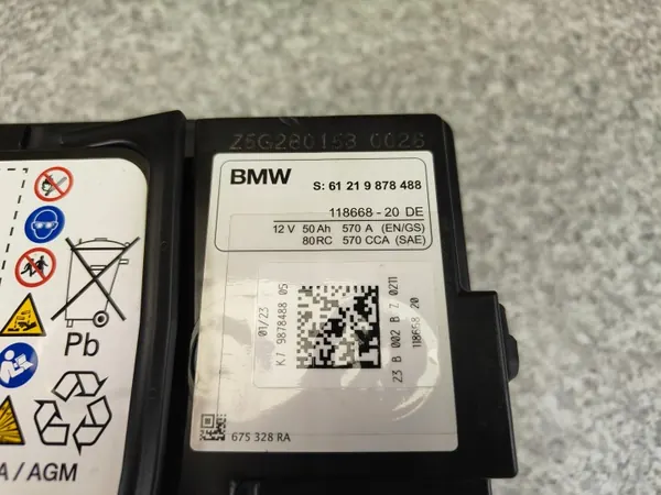 Batterie AGM BMW OEM 9878488 12V 50Ah 570A image 3
