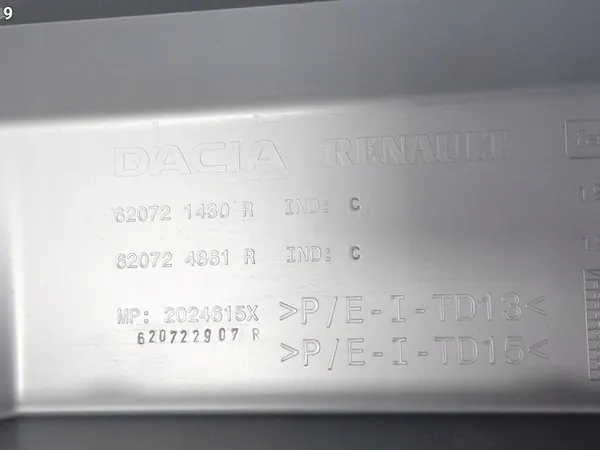 DACIA DUSTER II LIFT 17-24 Spoiler Paraurti Anteriore OEM 620721430R image 10