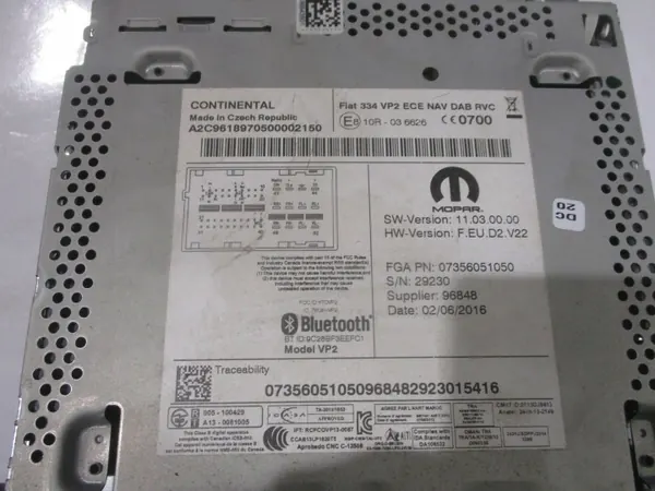 Radio CD Navigation Fiat 500X OEM 07356051050 image 5