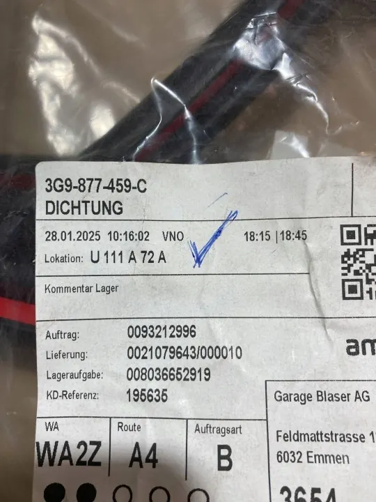 OEM 3G9877459C Kattoikkuna Tiiviste - Volkswagen Osa image 6