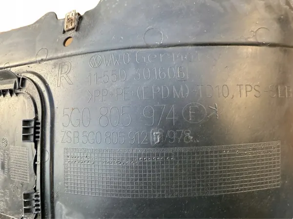 VW Golf 7 oikea etulokasuoja OEM 5G0805912J image 3