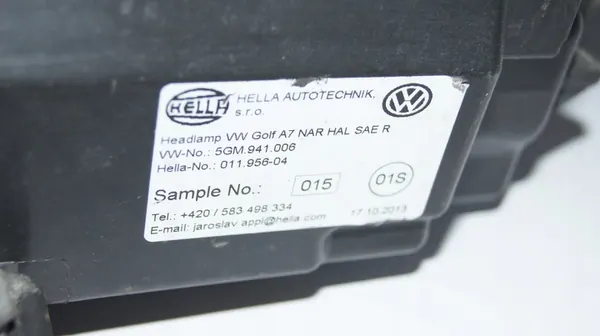 VW GOLF 7 VII LÂMPADA XENON DIREITA USA image 2