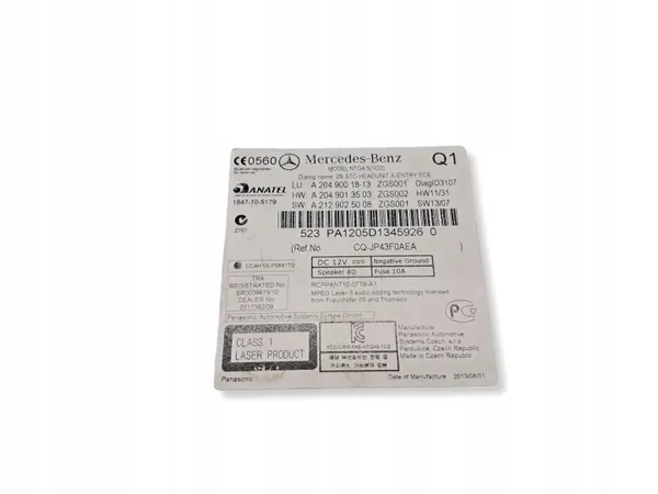 OEM A2049001813 Navigaattororadio Mercedes-Benz C W204 image 6