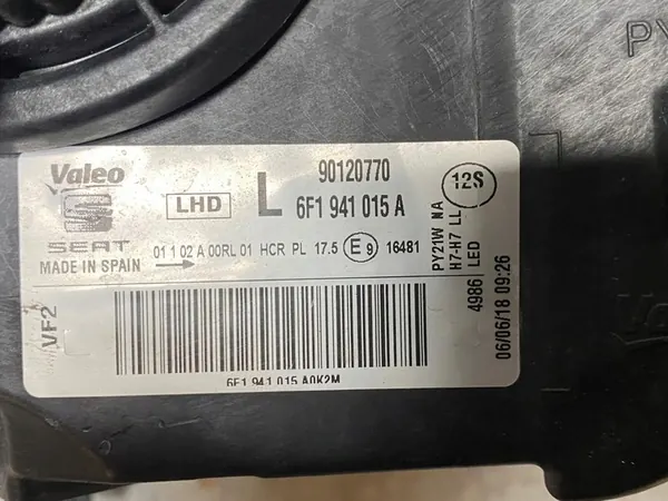 Farol dianteiro esquerdo SEAT IBIZA 6F LED, OEM 6f1941015A image 10