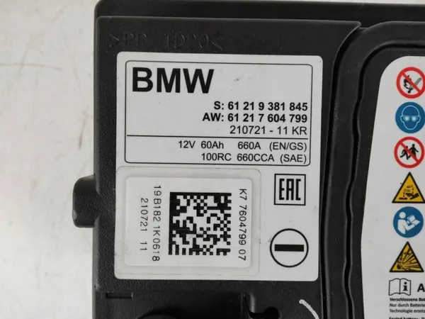Käytetty BMW akku OEM 9381845 60Ah 660A image 4