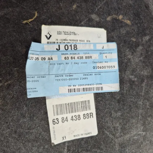 RENAULT SCENIC IV 4 16- Right Front Wheel Arch 638443888R image 3