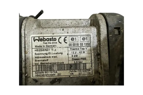 Webasto Verwarming OEM 9012970A voor VW Passat B6 image 5
