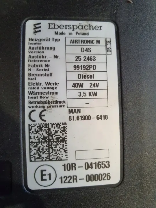 OEM 81.61900-6410 bijverwarming voor MAN TGL 10.180 image 3