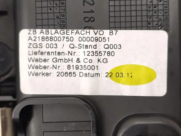 Cendrier bois OEM 2186800750 pour Mercedes CLS 2010-2018 image 6