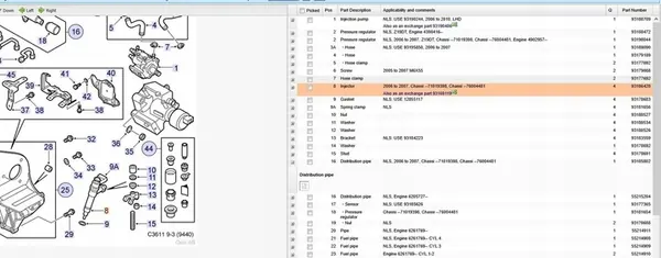 SAAB 9-3 ESTATE (YS3F) Injektor 1.9L 2006 93186428 image 5