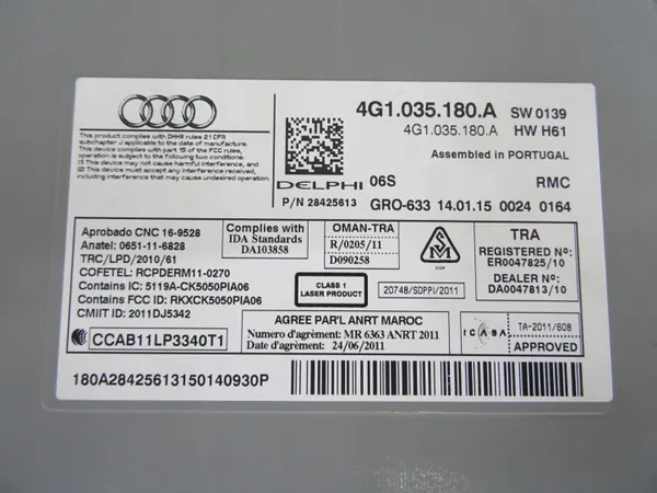 Lector MMI RMC Audi OEM 4G1035180A - Usado image 5