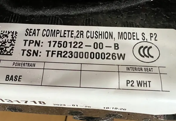 Tesla S PLAID PALLADIUM 21+ Rear Seat 4876531-01-B image 7