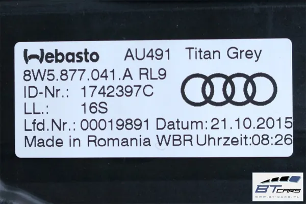 Toit Ouvrant Audi A4 OEM 8W5877041A - Pièce d'Occasion image 5