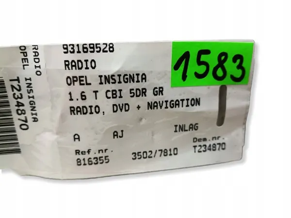 Radio OEM 13315944 CD AUX Navi Telefon Opel Insignia image 6