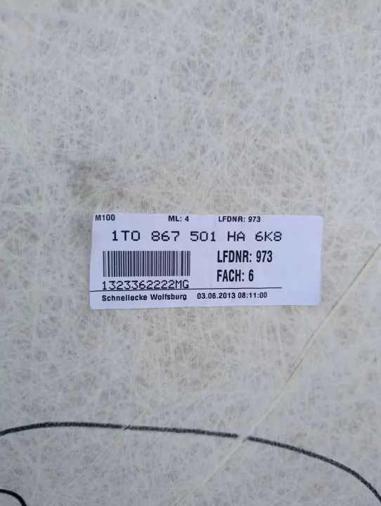 VW Touran I T1 Kattoverho Kiinnike OEM 1T0867501HA image 7