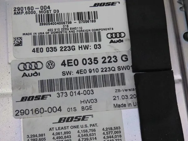 Amplificador Bose Audi A8 D3 OEM 4E0035223G 4E0910223Q image 7